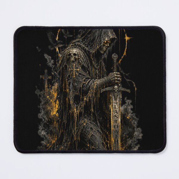 Item preview, The Last Oath | Kneeling Grim Reaper | Gothic Streetwear Skull Art designed and sold by Kevin Shearer.