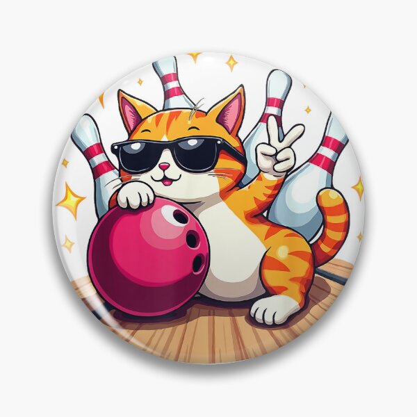 Item preview, Cute Cat With Sunglasses Cat Playing Bowling For men women T-Shirt designed and sold by Badriiiii.