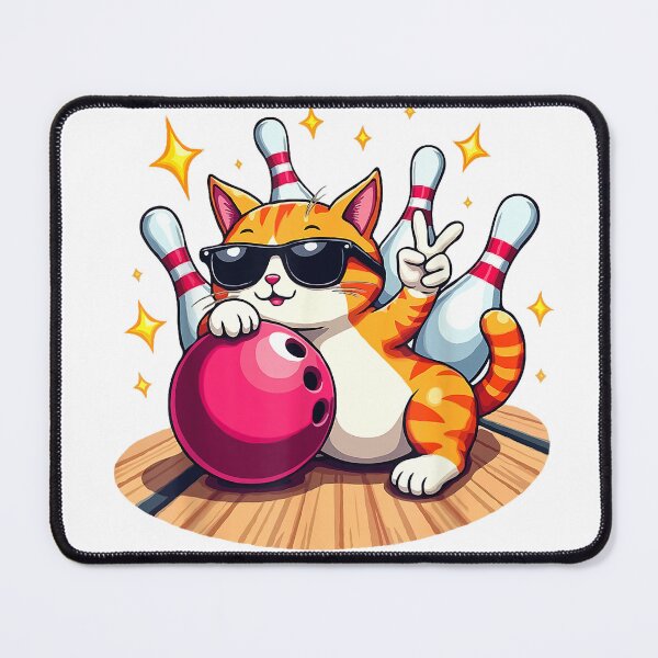 Item preview, Cute Cat With Sunglasses Cat Playing Bowling For men women T-Shirt designed and sold by Badriiiii.