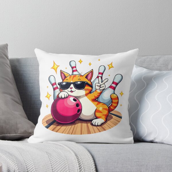 Item preview, Cute Cat With Sunglasses Cat Playing Bowling For men women T-Shirt designed and sold by Badriiiii.