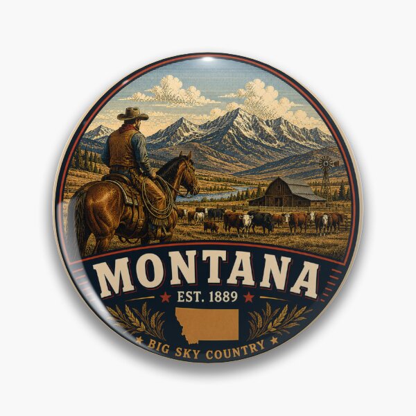 Item preview, Montana Retro State Badge – Vintage Travel Graphic designed and sold by Mac Sketches.