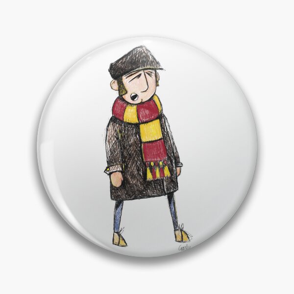 Item preview, Classic Football Fan Illustration | Retro Terrace Supporter | Red & Yellow Scarf - Illustrated designed and sold by GWARTGB.