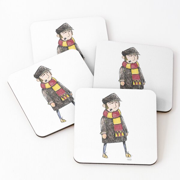 Item preview, Classic Football Fan Illustration | Retro Terrace Supporter | Red & Yellow Scarf - Illustrated designed and sold by GWARTGB.
