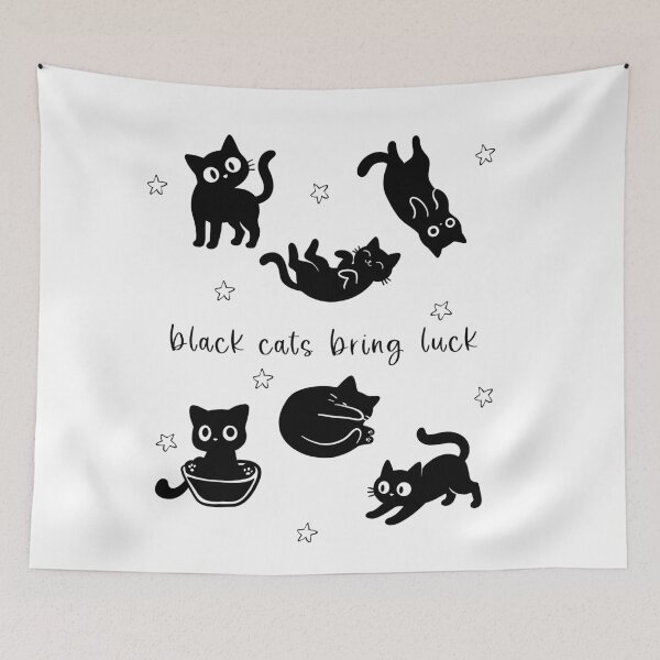 Artikelvorschau, black cats bring luck • cute cat lover poster entworfen und verkauft von Mypixieart.