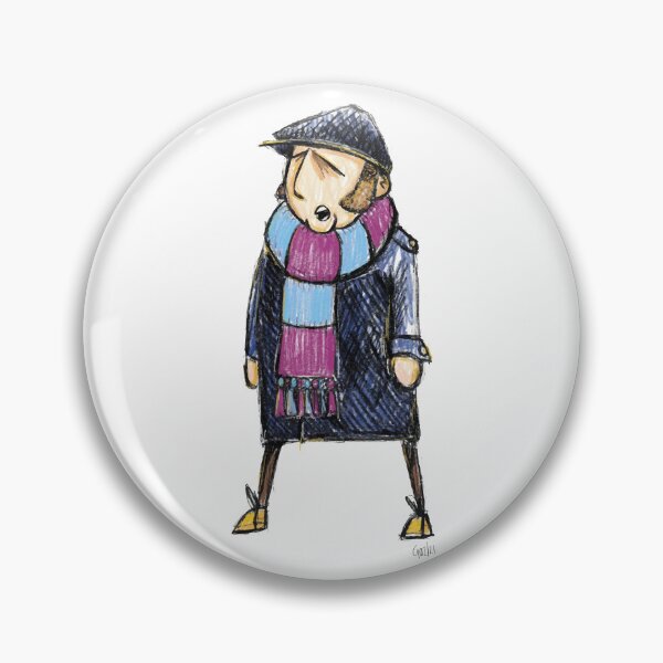Item preview, Classic Football Fan Illustration | Retro Terrace Supporter | Claret & Blue Scarf - Illustrated designed and sold by GWARTGB.