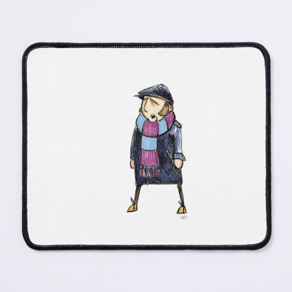 Item preview, Classic Football Fan Illustration | Retro Terrace Supporter | Claret & Blue Scarf - Illustrated designed and sold by GWARTGB.