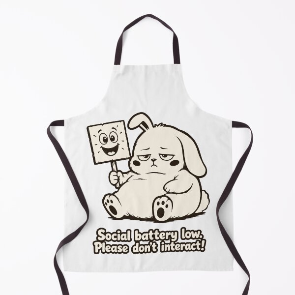 Item preview, Social Battery Low Bunny. Funny Introvert Mask Meme Fat Rabbit designed and sold by MalisoStickers.