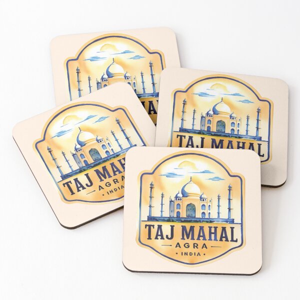 Item preview, Taj Mahal Agra India Watercolor Travel Badge designed and sold by MoxisWatercolor.