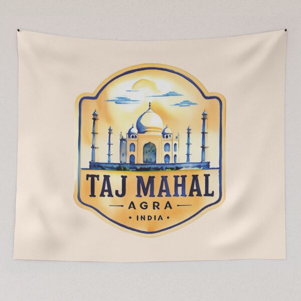 Item preview, Taj Mahal Agra India Watercolor Travel Badge designed and sold by MoxisWatercolor.