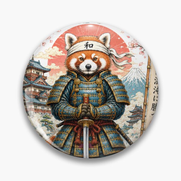 Item preview, Harmony Defeats Chaos – Samurai Red Panda Art designed and sold by Dogandesighn.
