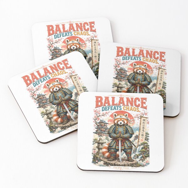 Item preview, Harmony Defeats Chaos – Samurai Red Panda Art designed and sold by Dogandesighn.