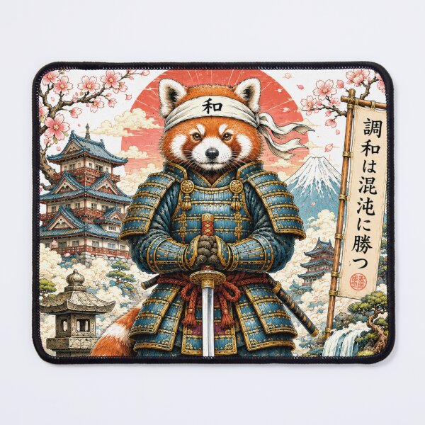 Item preview, Harmony Defeats Chaos – Samurai Red Panda Art designed and sold by Dogandesighn.
