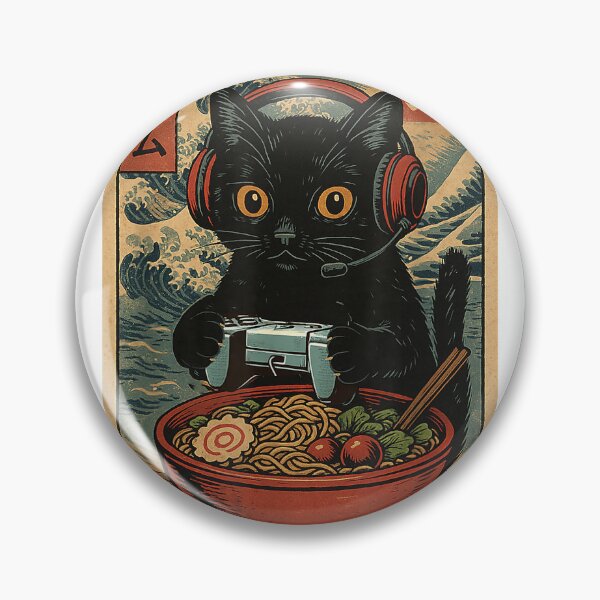 Item preview, Cute Kawaii Gamer Cat Funny Ramen Retro Japanese Cat Gaming T-Shirt designed and sold by kevincuellar.