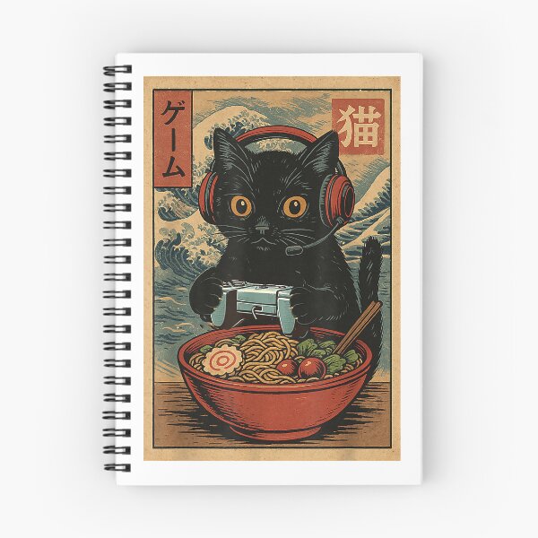 Item preview, Cute Kawaii Gamer Cat Funny Ramen Retro Japanese Cat Gaming T-Shirt designed and sold by kevincuellar.