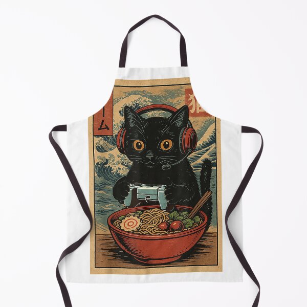 Item preview, Cute Kawaii Gamer Cat Funny Ramen Retro Japanese Cat Gaming T-Shirt designed and sold by kevincuellar.
