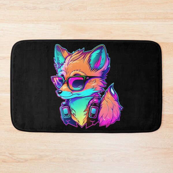 Item preview, Neon Fox with Sunglasses Vaporwave Animal Design designed and sold by CyfroweMysli.