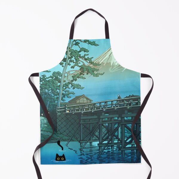 Item preview, Mt. Fuji in Moonlight, Kawai Bridge with a Cat designed and sold by PurrfectHome.