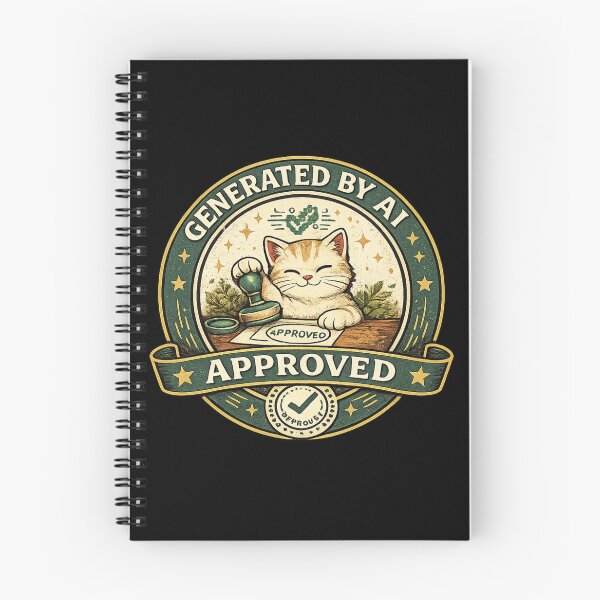 Item preview, AI Generated Cat Approved Vintage Badge – Funny Tech Meets Cute Aesthetic Design designed and sold by MartBook.