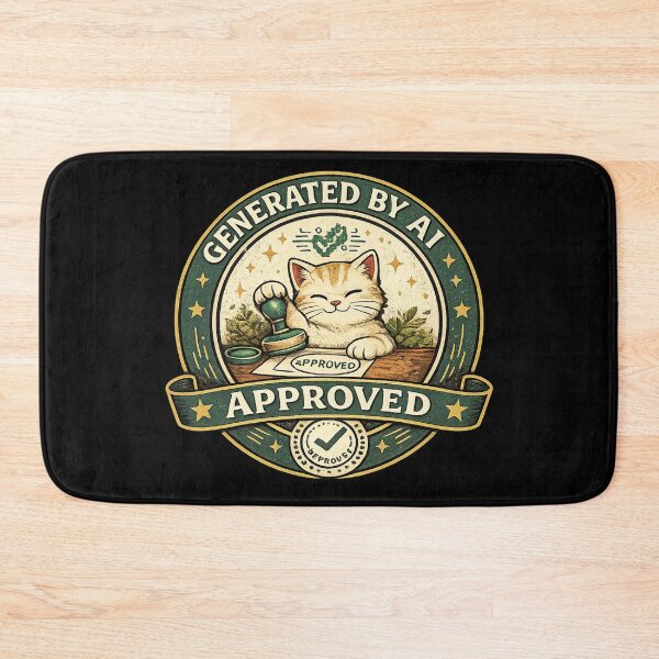 Item preview, AI Generated Cat Approved Vintage Badge – Funny Tech Meets Cute Aesthetic Design designed and sold by MartBook.