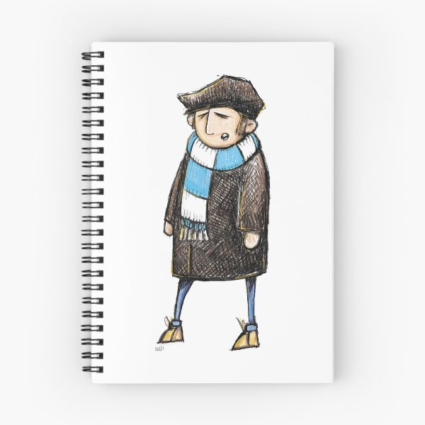 Item preview, Classic Football Fan Illustration | Retro Terrace Supporter | Sky Blue & White Scarf - Illustrated designed and sold by GWARTGB.