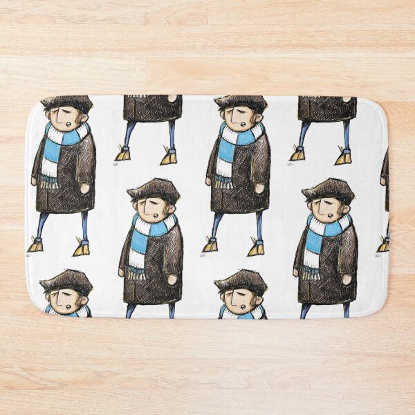 Item preview, Classic Football Fan Illustration | Retro Terrace Supporter | Sky Blue & White Scarf - Illustrated designed and sold by GWARTGB.