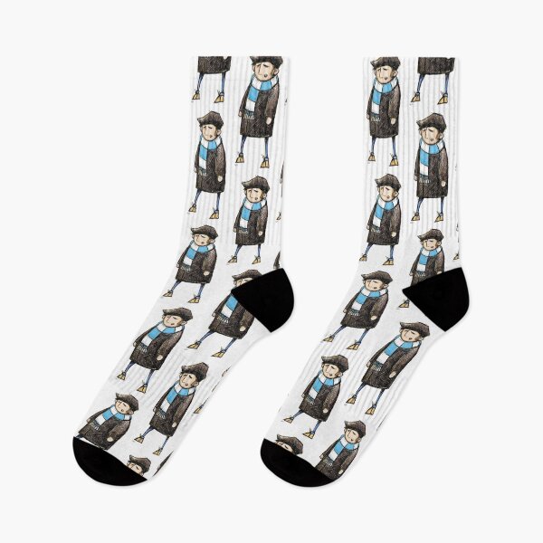 Item preview, Classic Football Fan Illustration | Retro Terrace Supporter | Sky Blue & White Scarf - Illustrated designed and sold by GWARTGB.