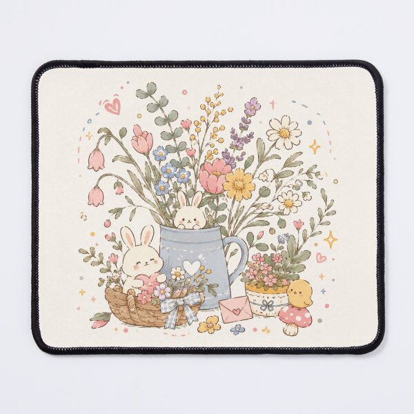 Item preview, Cute Bunny Flower Basket Art designed and sold by 0606PM.