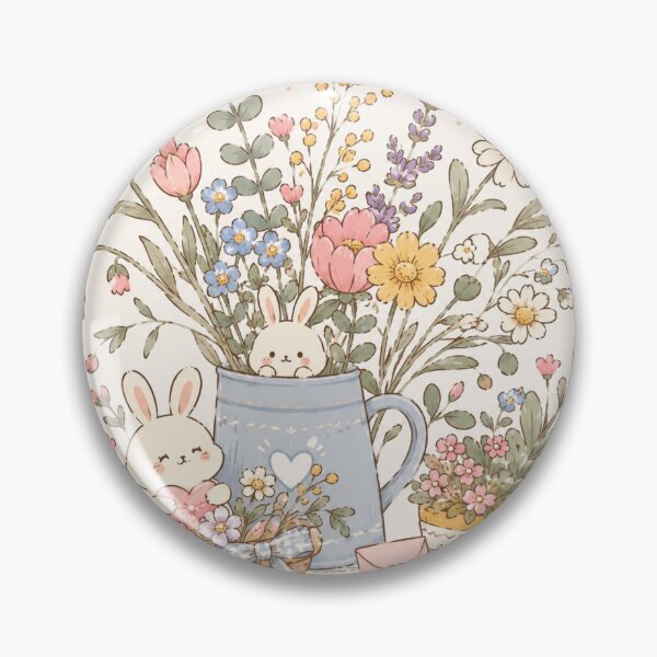 Item preview, Cute Bunny Flower Basket Art designed and sold by 0606PM.