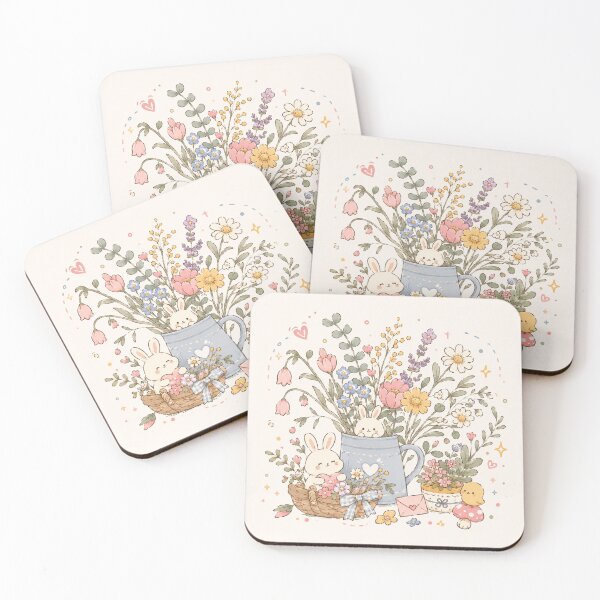 Item preview, Cute Bunny Flower Basket Art designed and sold by 0606PM.