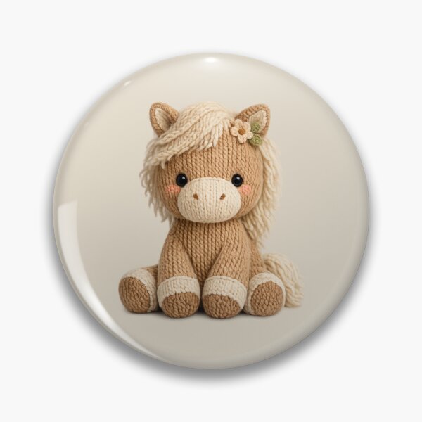 Item preview, Cute Knitted Horse Plush | Kawaii Handmade Crochet Cottagecore designed and sold by Moons Studio.