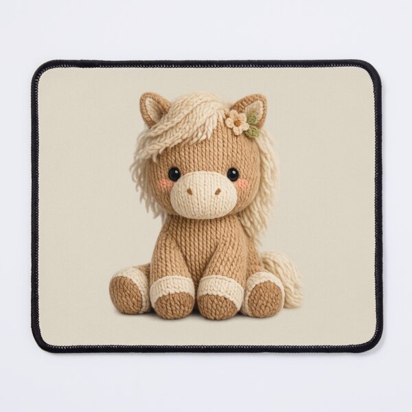Item preview, Cute Knitted Horse Plush | Kawaii Handmade Crochet Cottagecore designed and sold by Moons Studio.