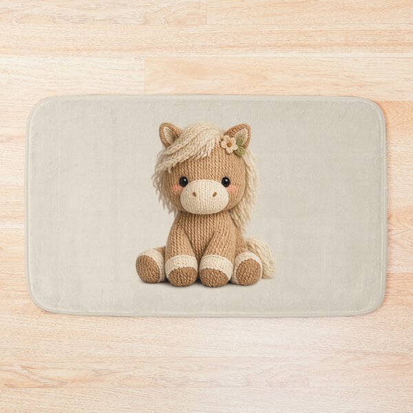 Item preview, Cute Knitted Horse Plush | Kawaii Handmade Crochet Cottagecore designed and sold by Moons Studio.