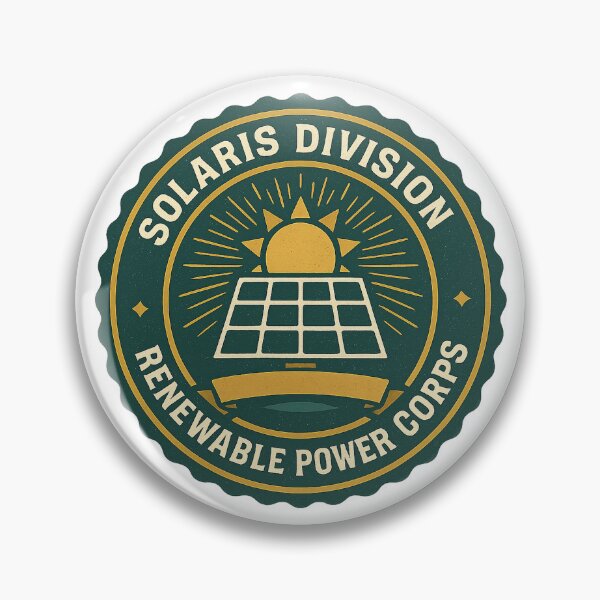 Item preview, Solar Power Emblem Badge - Retro Renewable Energy Patch designed and sold by minynature.