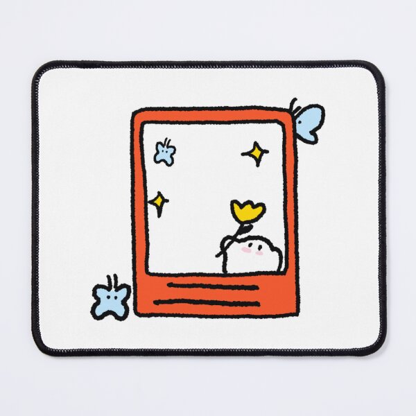 Item preview, Puffys Quiet World Cute Minimalist Aesthetic Orange Frame Art designed and sold by OKAYDA.
