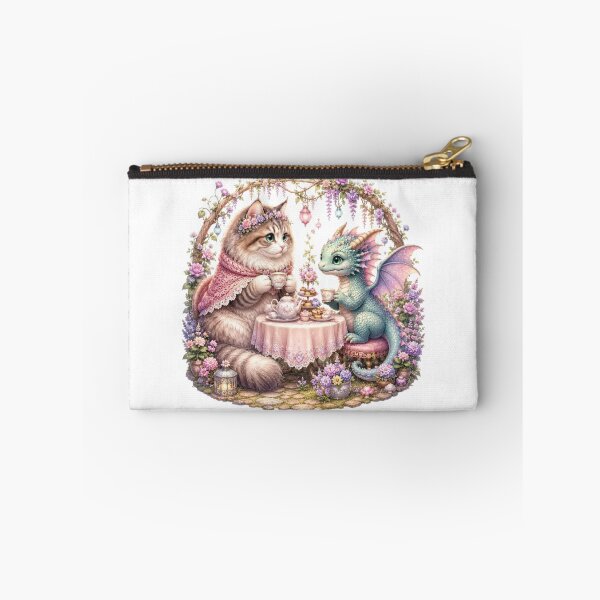Item preview, Enchanted Tea Party Cat and Dragon designed and sold by Moody Vibes Studio.