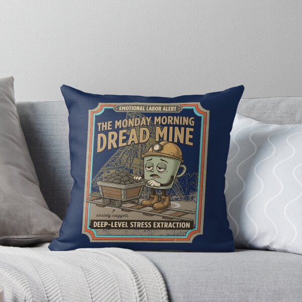 Item preview, The Monday Morning Dread Mine Vintage Cartoon Coffee Mug Miner - WORK BURNOUT  designed and sold by justyna-s28.