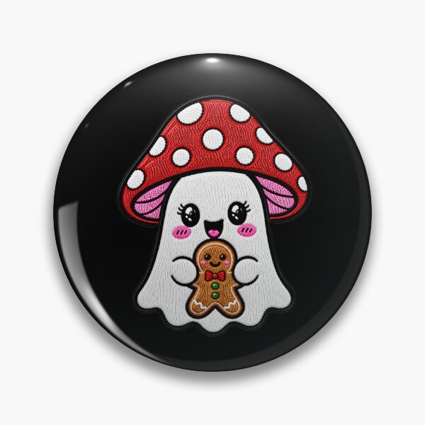 Item preview, Cute Ghost Gingerbread Kawaii Embroidery Patch Design Christmas Mushroom Boo designed and sold by ColorSplash123.