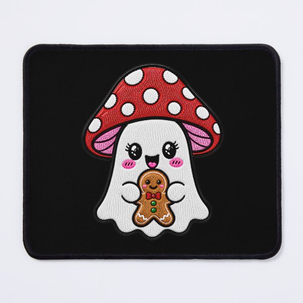 Item preview, Cute Ghost Gingerbread Kawaii Embroidery Patch Design Christmas Mushroom Boo designed and sold by ColorSplash123.