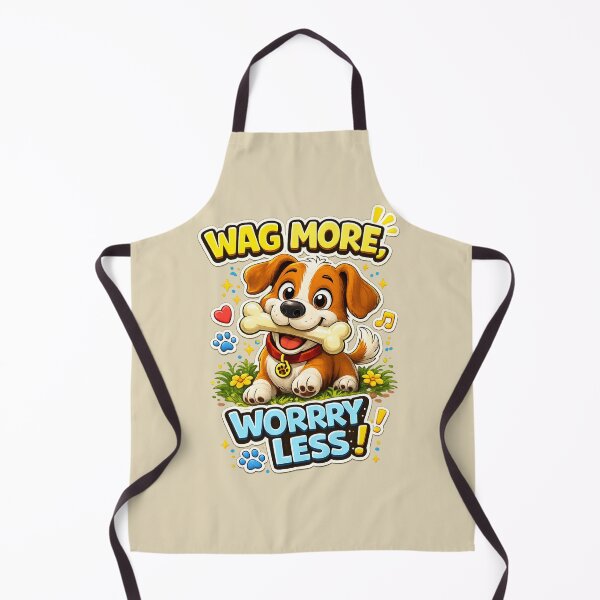 Item preview, Wag More, Worry Less! Cute Happy Dog T-Shirt Design designed and sold by CallisC-Arts.