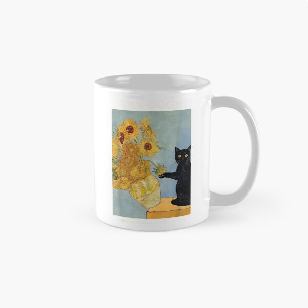 Item preview, Funny Cat & Sunflowers Van Gogh Art Parody Vintage Tee T-Shirt for Men Women designed and sold by kevincuellar.