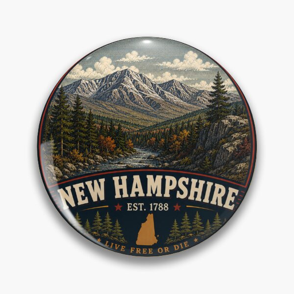 Item preview, New Hampshire Retro State Badge – Vintage Travel Graphic designed and sold by Mac Sketches.