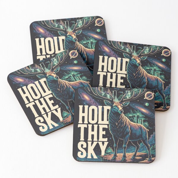 Item preview, Hold the Sky – Cosmic Deer Fantasy Art designed and sold by Dogandesighn.