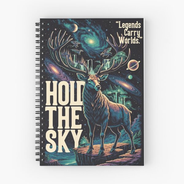 Item preview, Hold the Sky – Cosmic Deer Fantasy Art designed and sold by Dogandesighn.