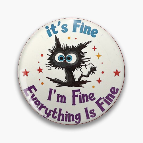 Item preview, Black cat, it's fine, I'm fine, everything's fine designed and sold by P Bernardo | Art Shop.