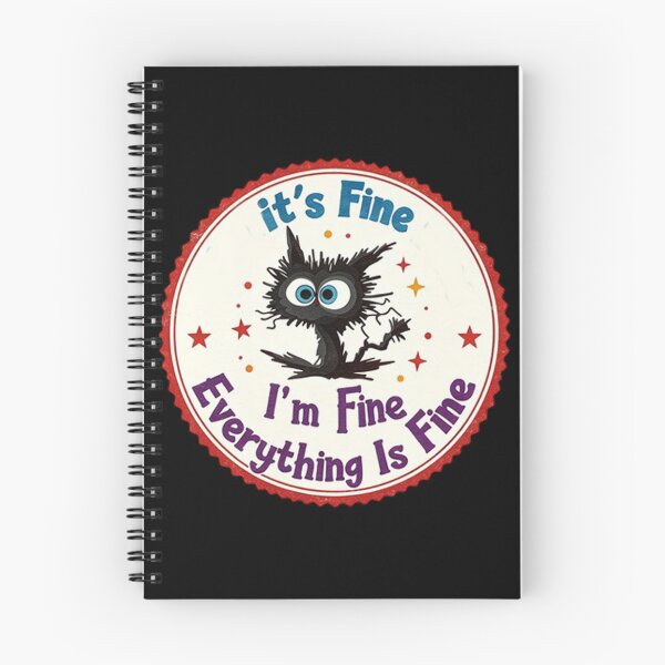 Item preview, Black cat, it's fine, I'm fine, everything's fine designed and sold by P Bernardo | Art Shop.