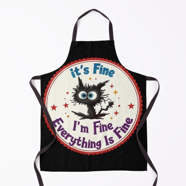 Item preview, Black cat, it's fine, I'm fine, everything's fine designed and sold by P Bernardo | Art Shop.