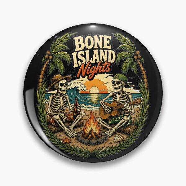 Item preview, Tropical Skeleton Campfire Beach Party Sunset Vibes designed and sold by the-dovlat.