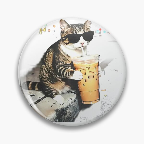 Item preview, Funny cat Drinking iced Coffee T-Shirt designed and sold by KTY-NUSS.