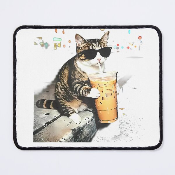 Item preview, Funny cat Drinking iced Coffee T-Shirt designed and sold by KTY-NUSS.