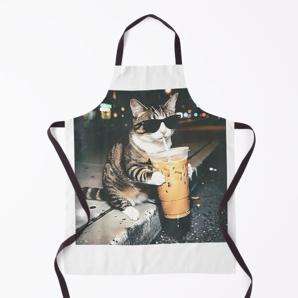 Item preview, Funny Cat Drinking Iced Coffee Funny Cat Lover Animal Meme T-Shirt designed and sold by kevincuellar.